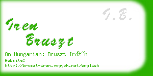 iren bruszt business card